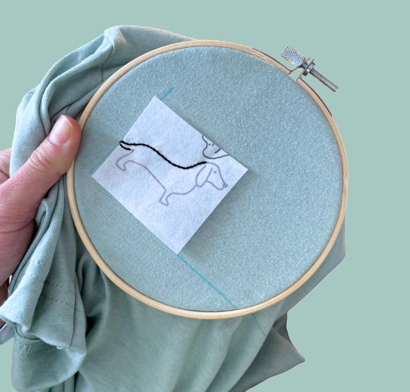 Beginner Embroidery Tee Shirt Project: Pup Pattern