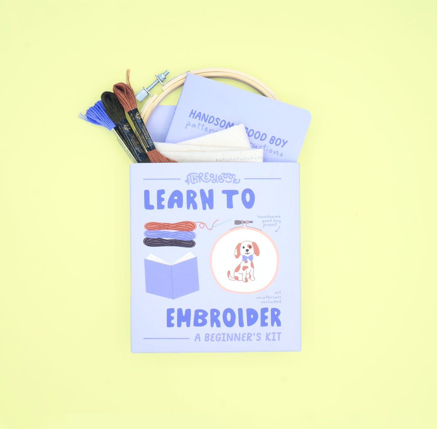 Learn to Embroider Kit: Handsome Good Boy