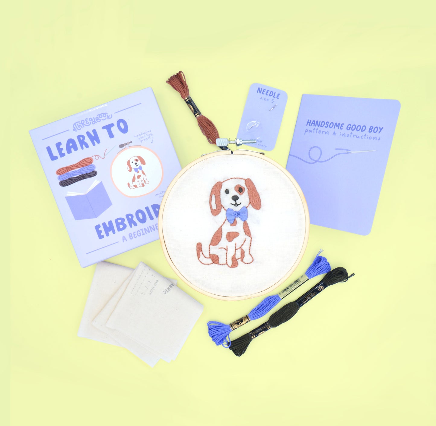 Learn to Embroider Kit: Handsome Good Boy