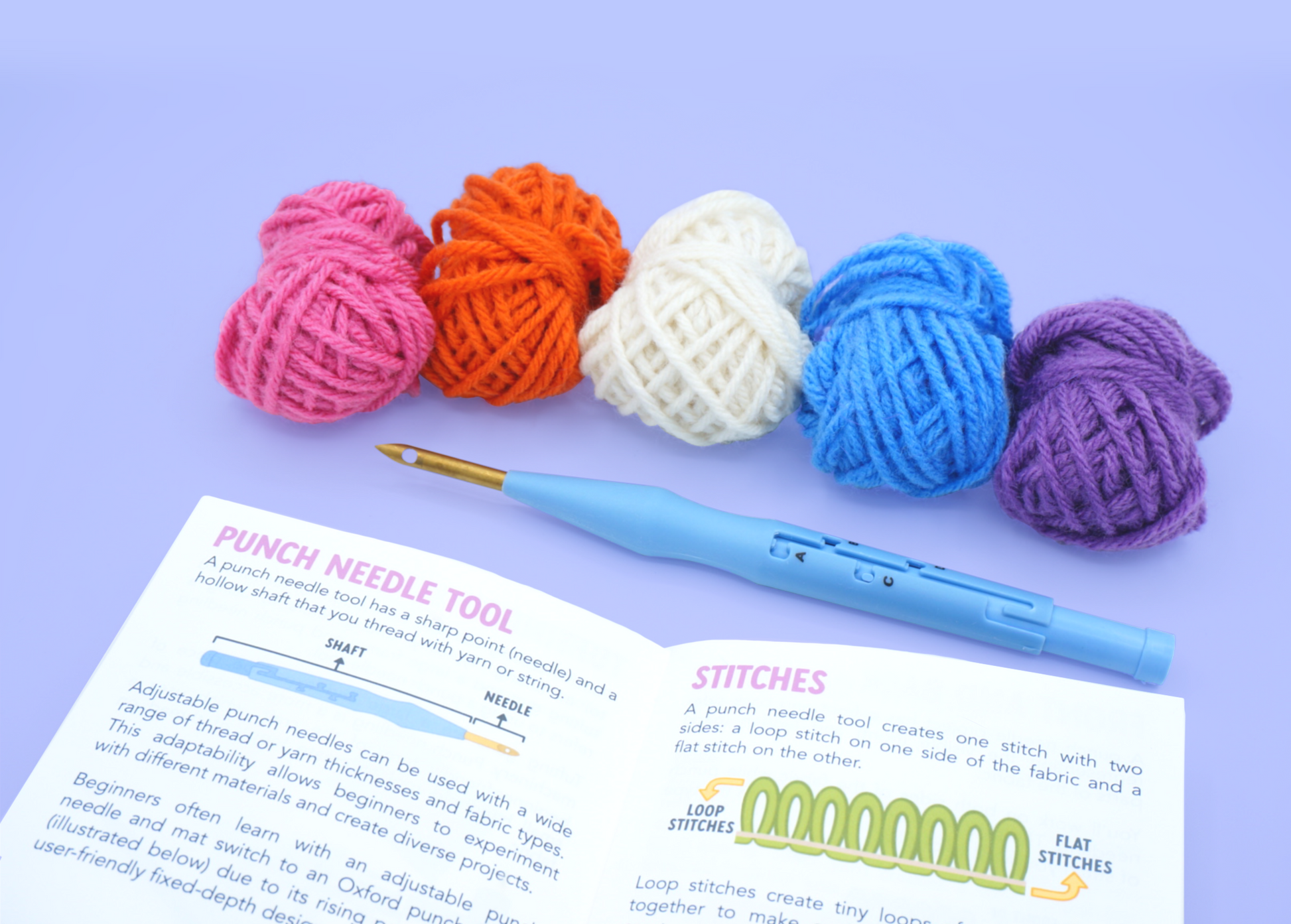 Flower Punch Needles Start Kit/ Beginner Punch Needle Kit With Adjustable  Punch Needle/ Punch Needle Kit With Yarn/all Materials Included 