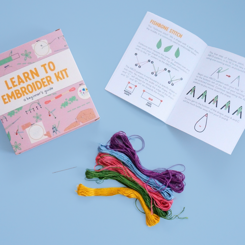 Learn to Embroider Kit threadbook